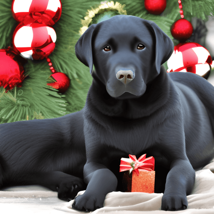 Black lab outdoor christmas decoration