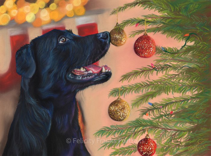 Black lab christmas decoration