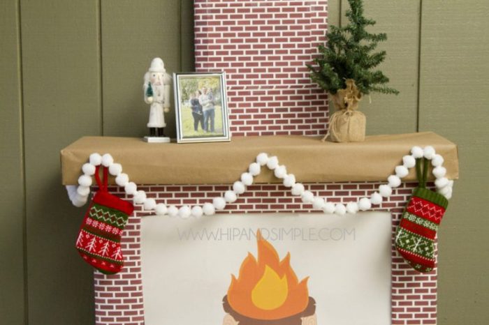 Fake fireplace for christmas decoration