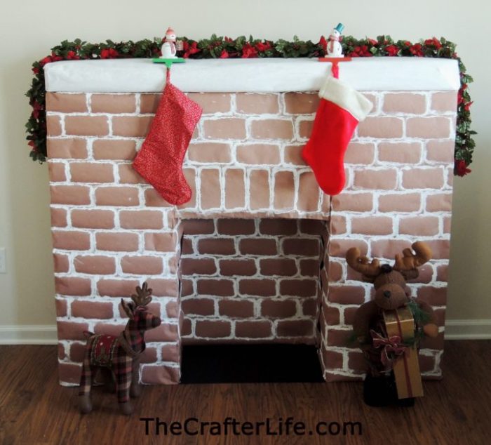 Fake fireplace for christmas decoration